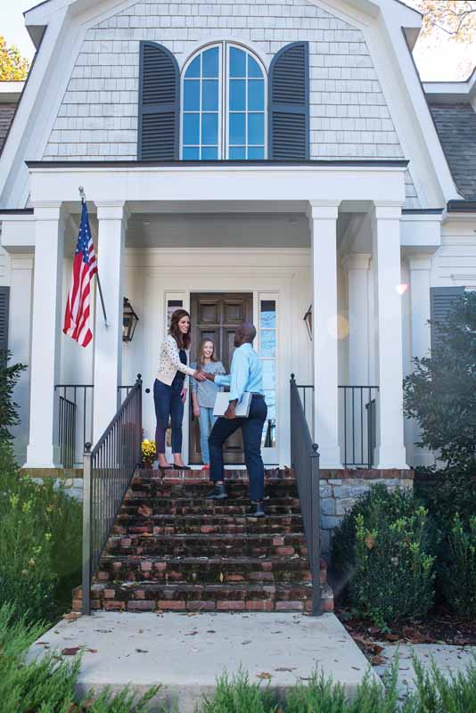 Shaking Hands on Porch