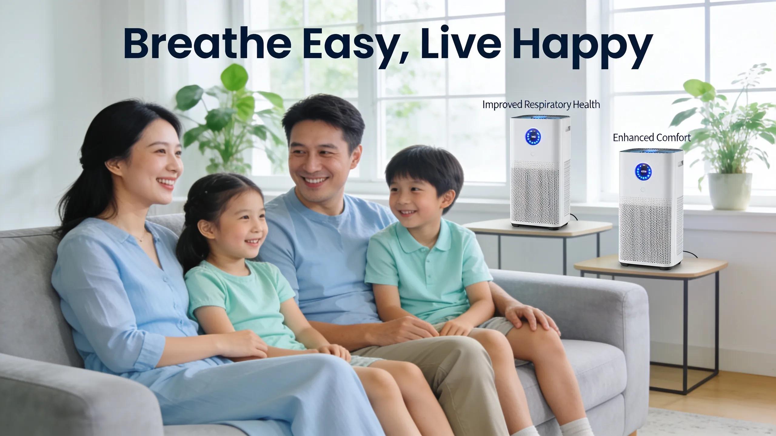 Advanced Air Filtration Systems for Your Home 3 Family enjoying healthy indoor air quality enabled by advanced air filtration systems